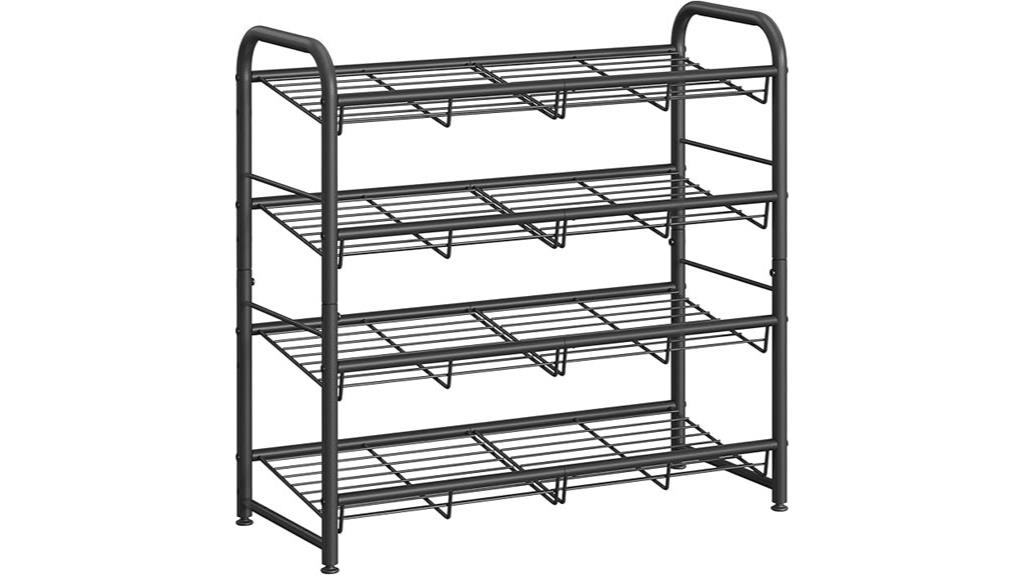 four tier metal shoe organizer