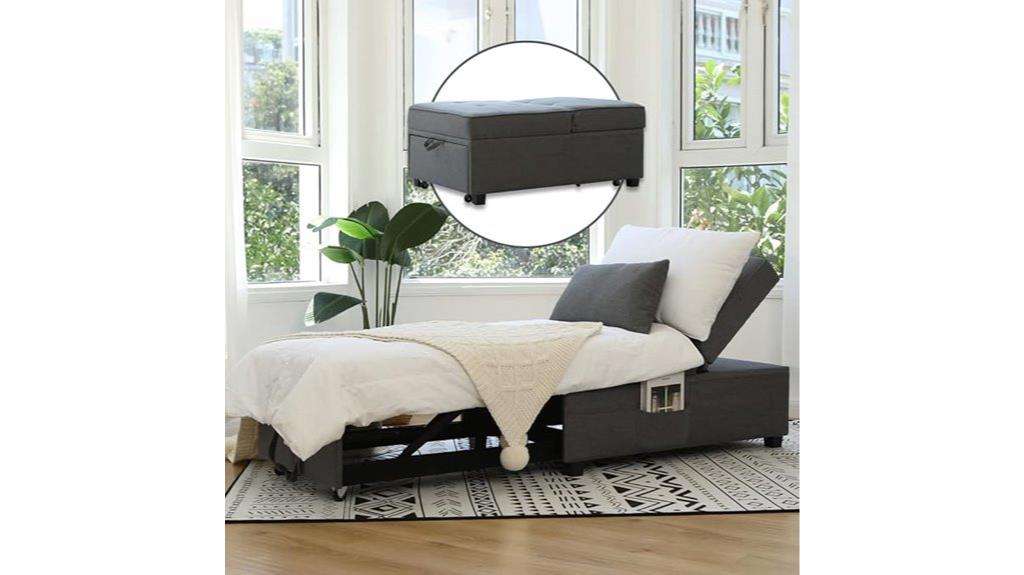 futon chair with pockets