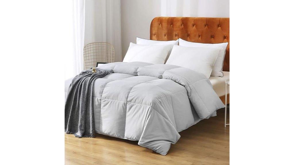 gray mirage feathers comforter