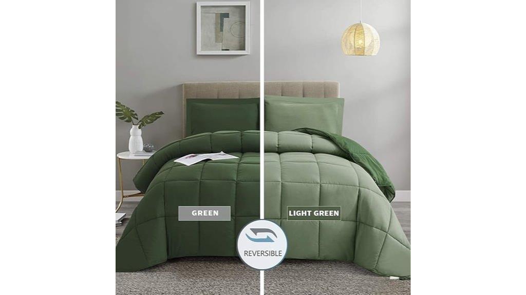 green queen comforter set