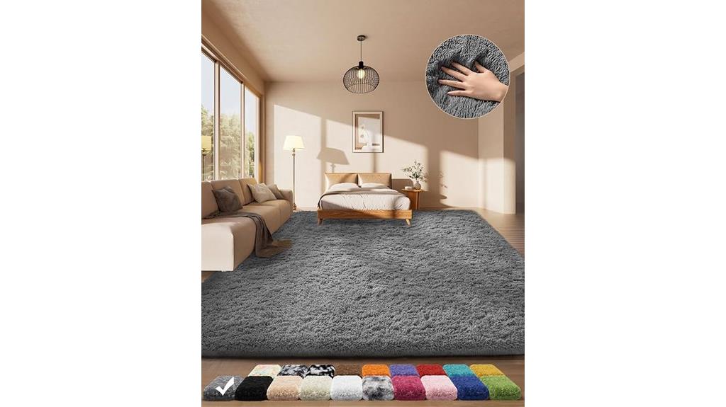 grey non slip bedroom rug