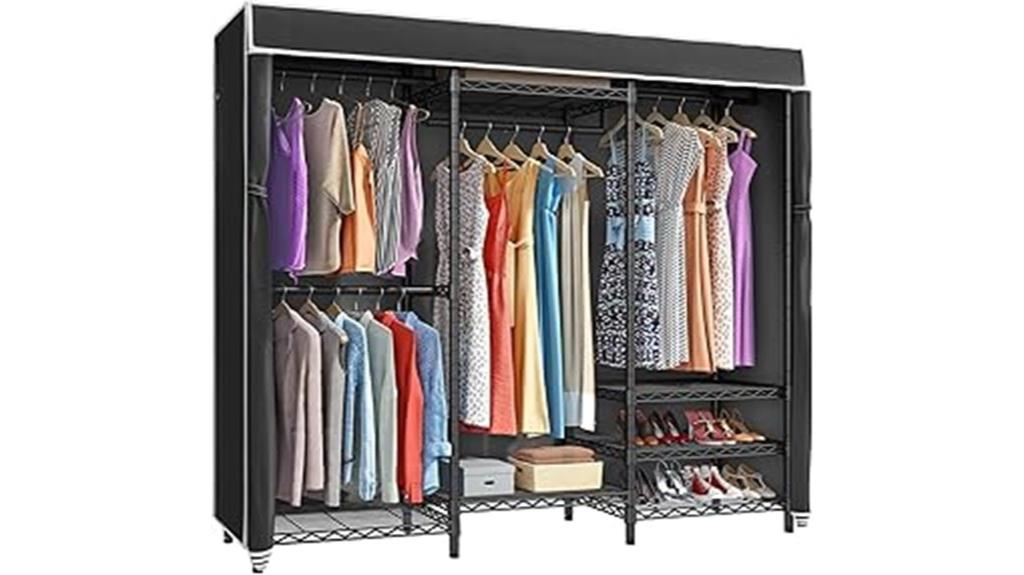 heavy duty covered clothes rack
