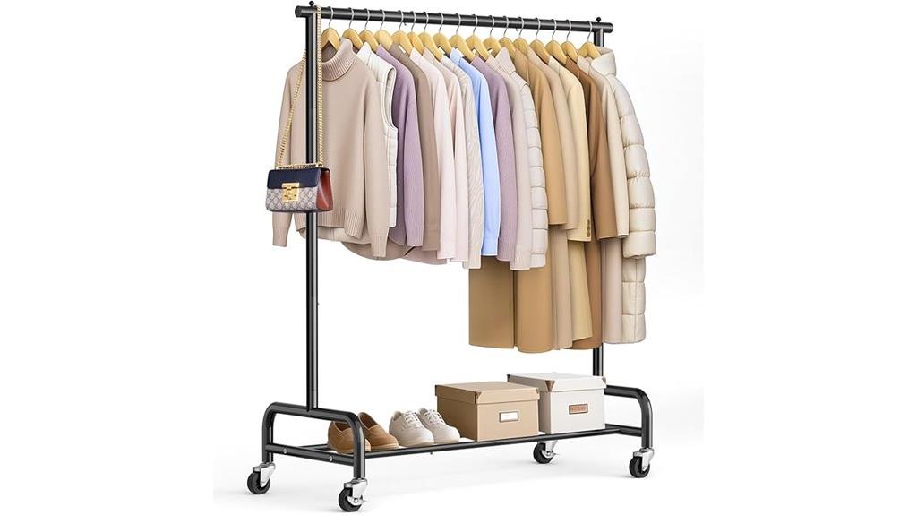 heavy duty wheeled clothing rack
