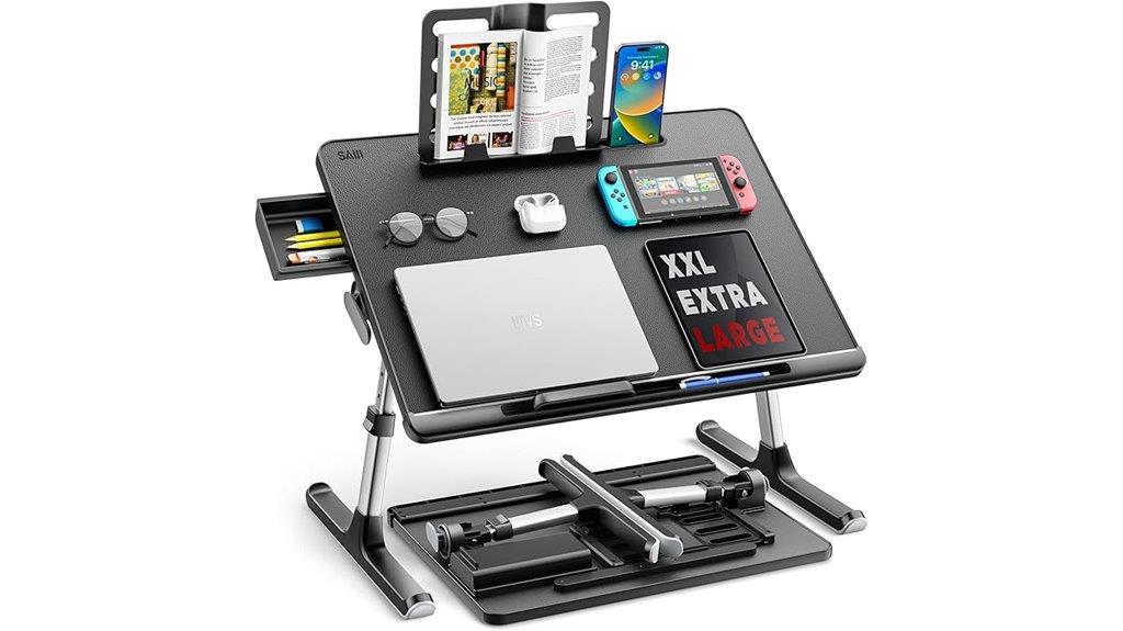 large adjustable bed desk