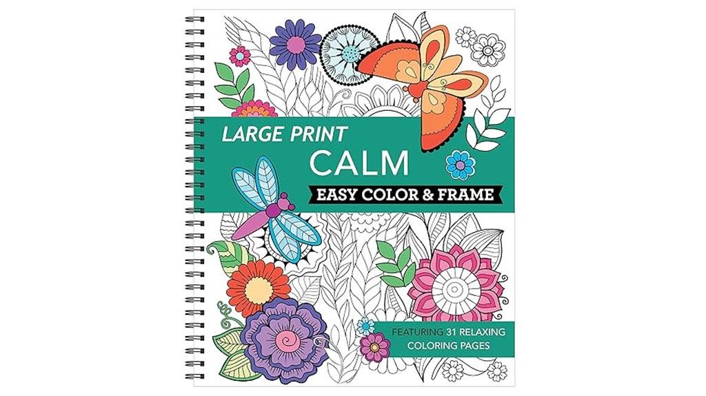 large print calm coloring book