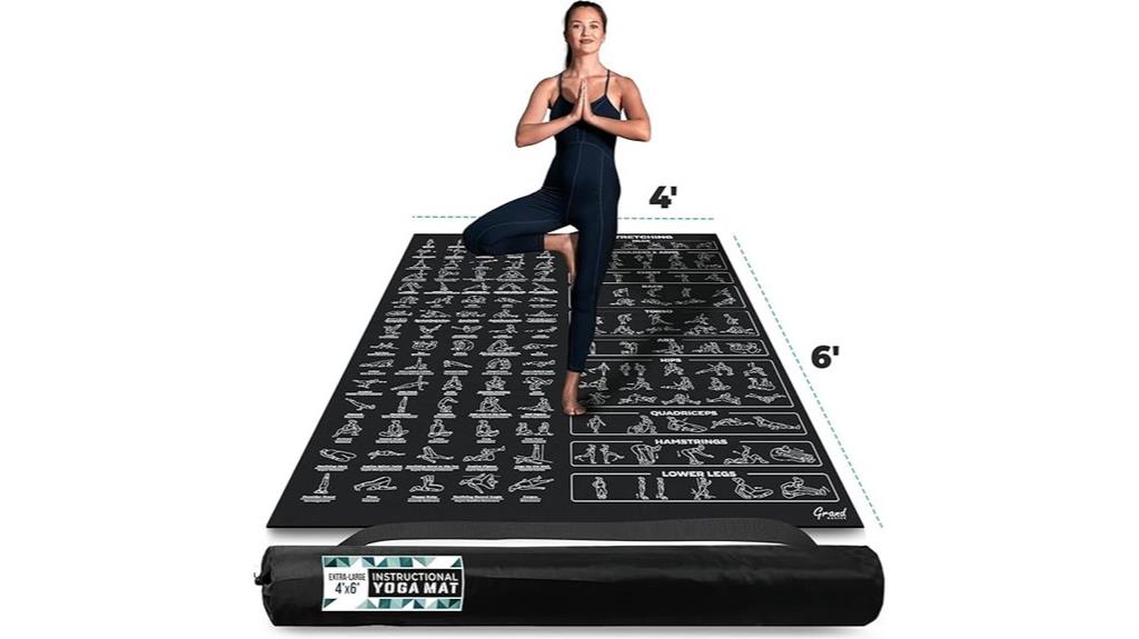 large yoga mat with poses