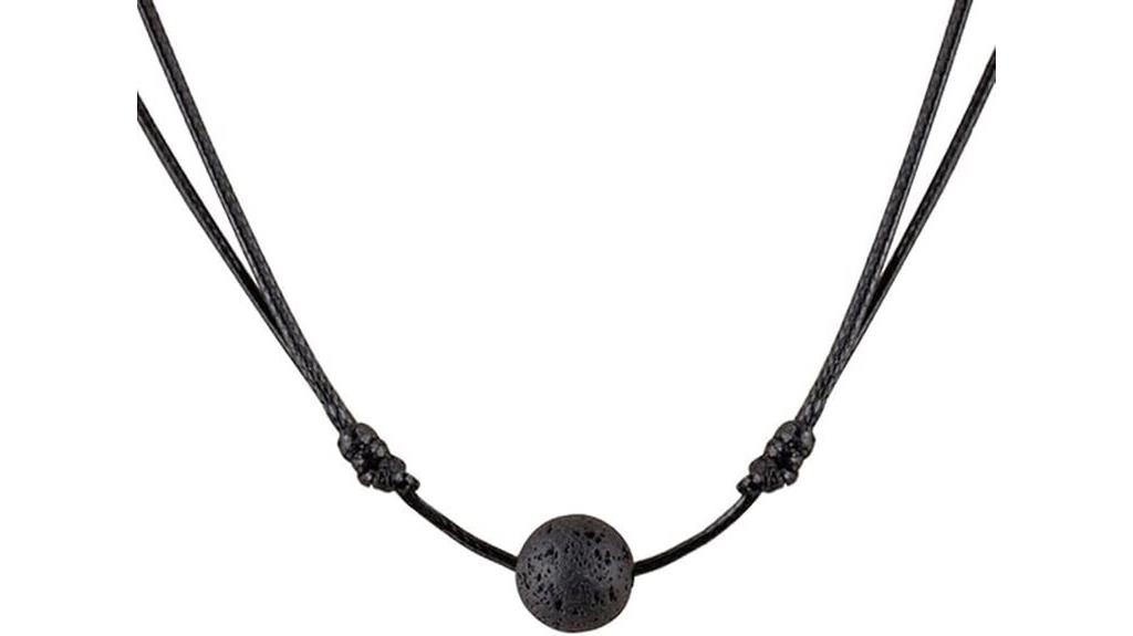 lava bead triangle necklace