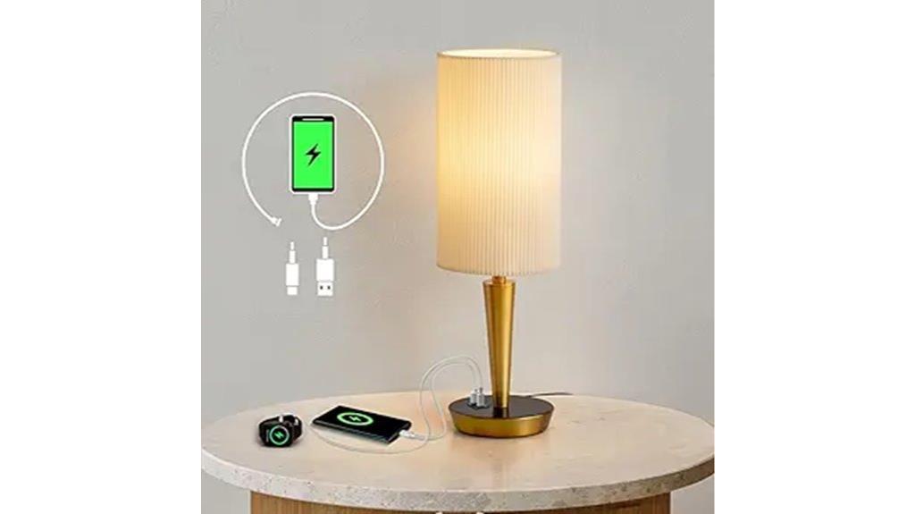 led bedside lamp with charging