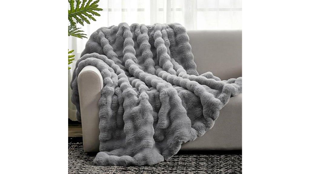 light grey faux fur blanket