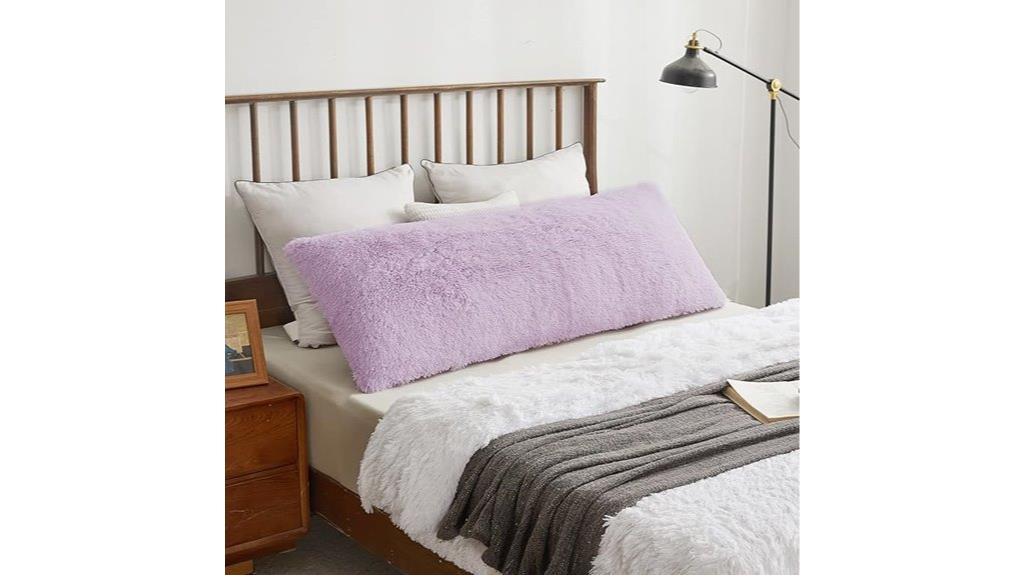 light purple fuzzy pillowcase