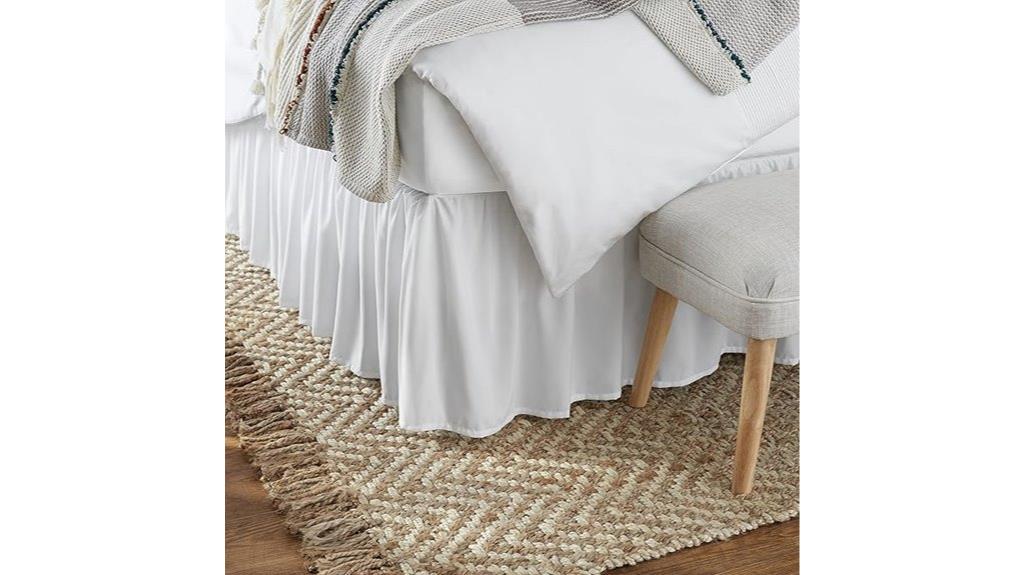 lightweight bright white bed skirt