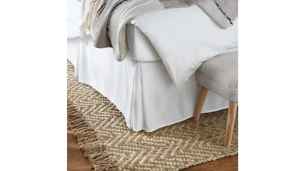 lightweight white king bedskirt