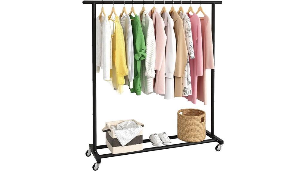 metal rolling clothing rack