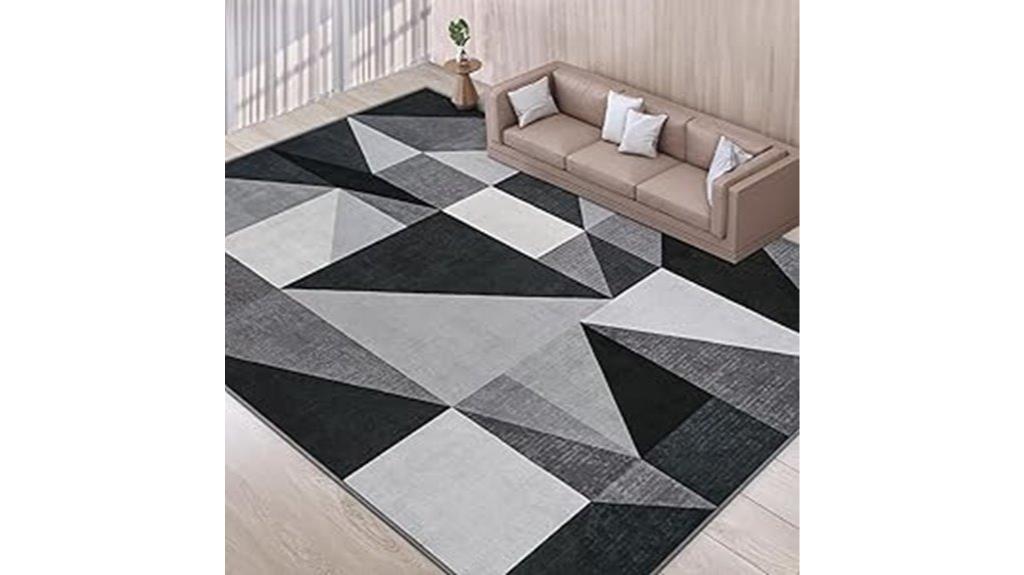 modern geometric patchwork rug