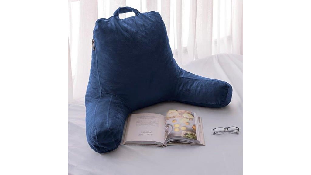 navy blue reading pillow