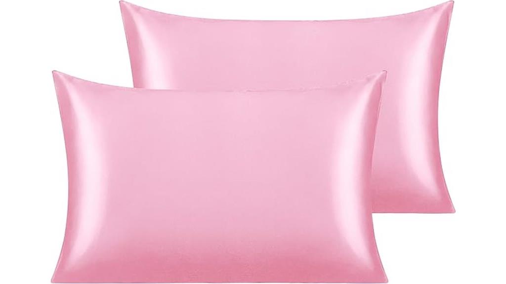 pink satin pillowcases set