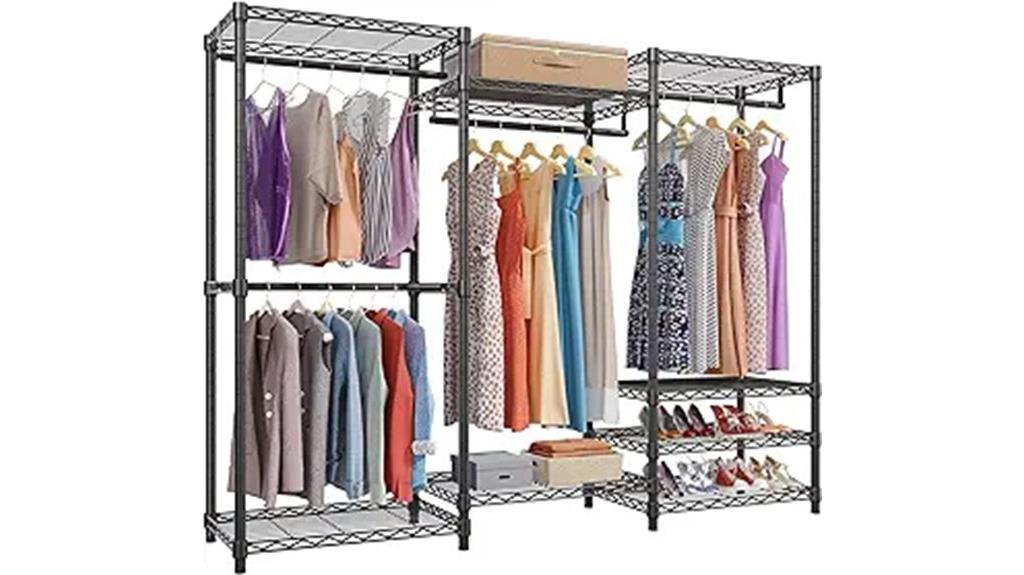portable wardrobe with shelves