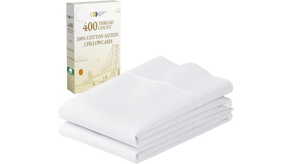 premium cotton sateen pillowcases