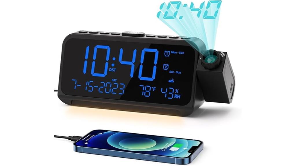 projection alarm clock features