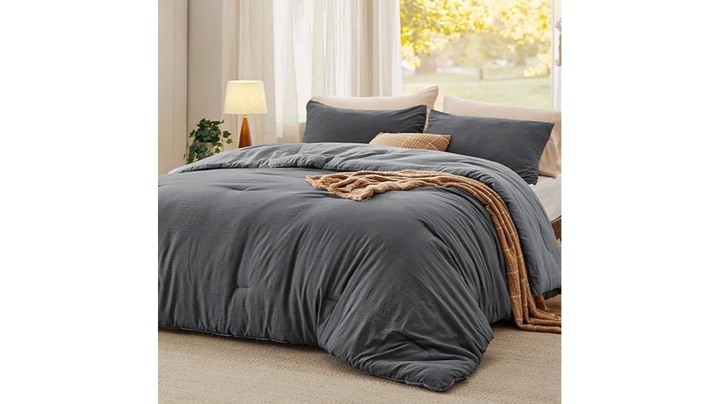 queen grey reversible bedding