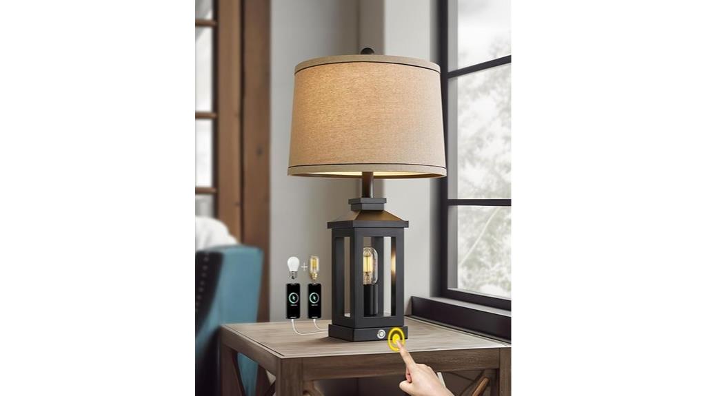 retro farmhouse black lamp