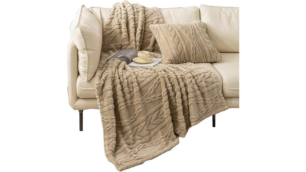 sherpa tan throw blanket