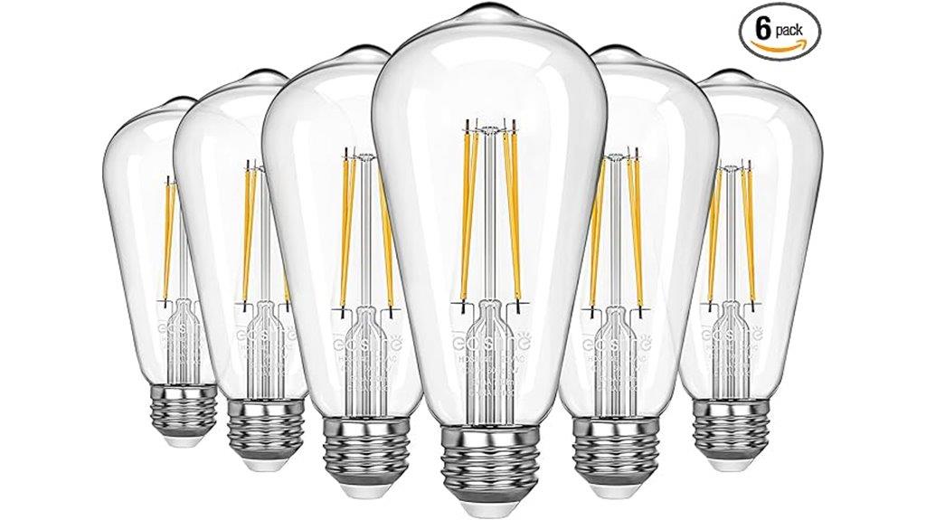 six vintage edison bulbs