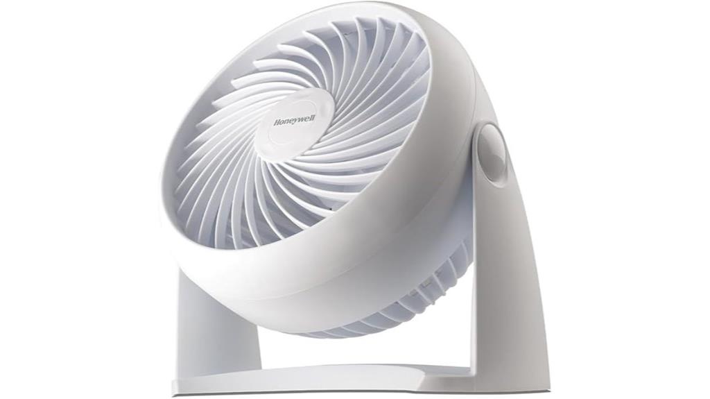 small white tabletop fan