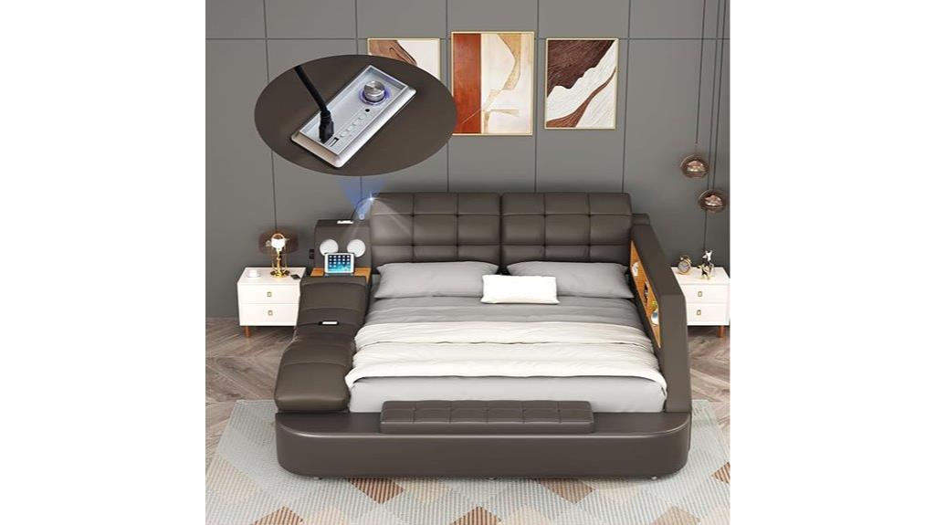 smart queen bed with storage