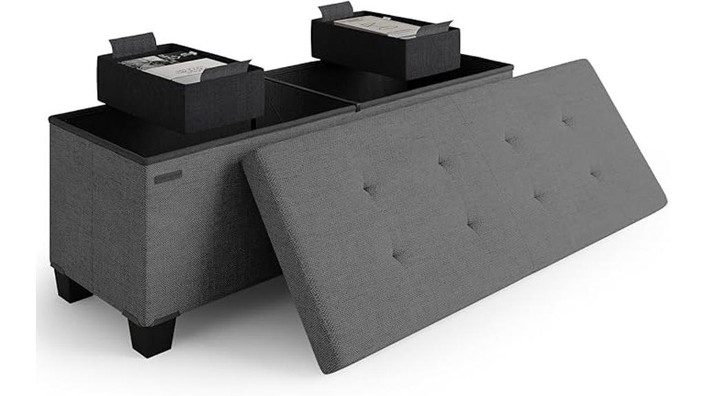 storage ottoman with bins