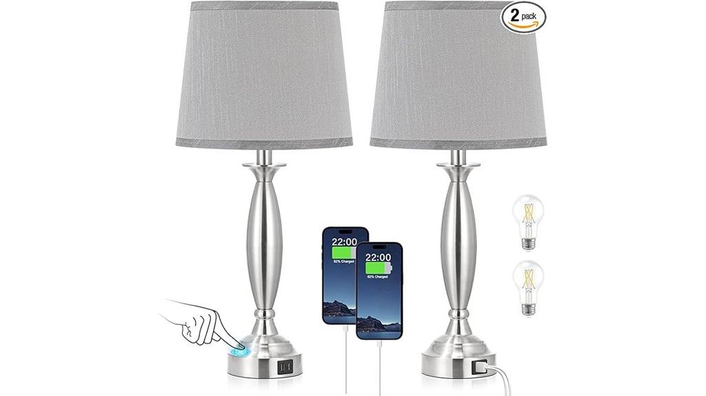 touch controlled bedside lamps
