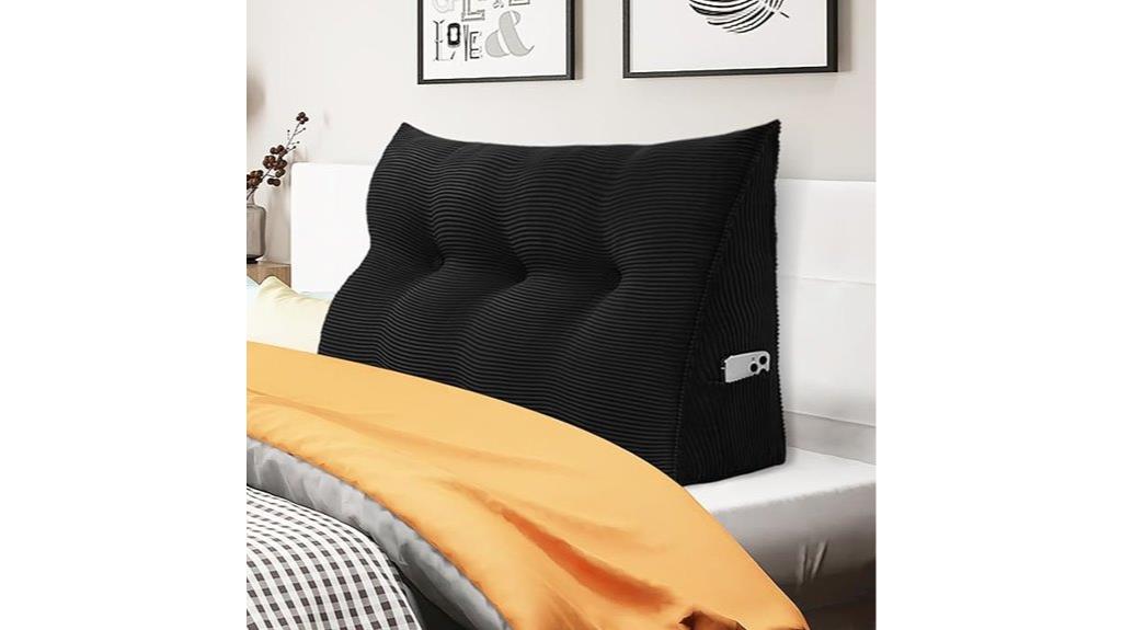 triangular bed headboard pillow