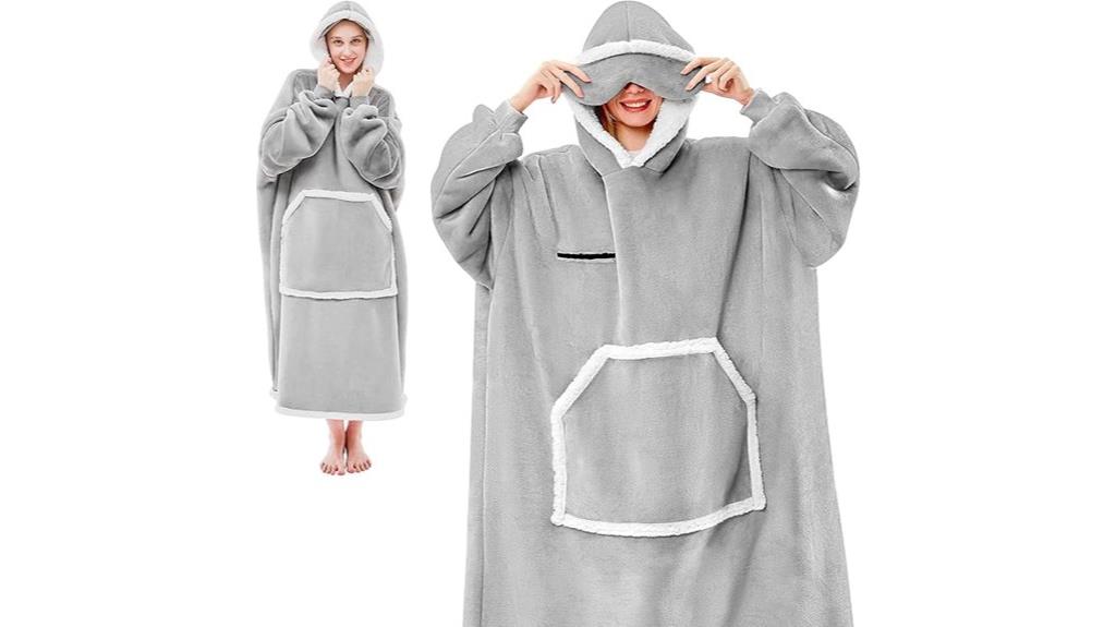 wearable blanket hoodie eyes