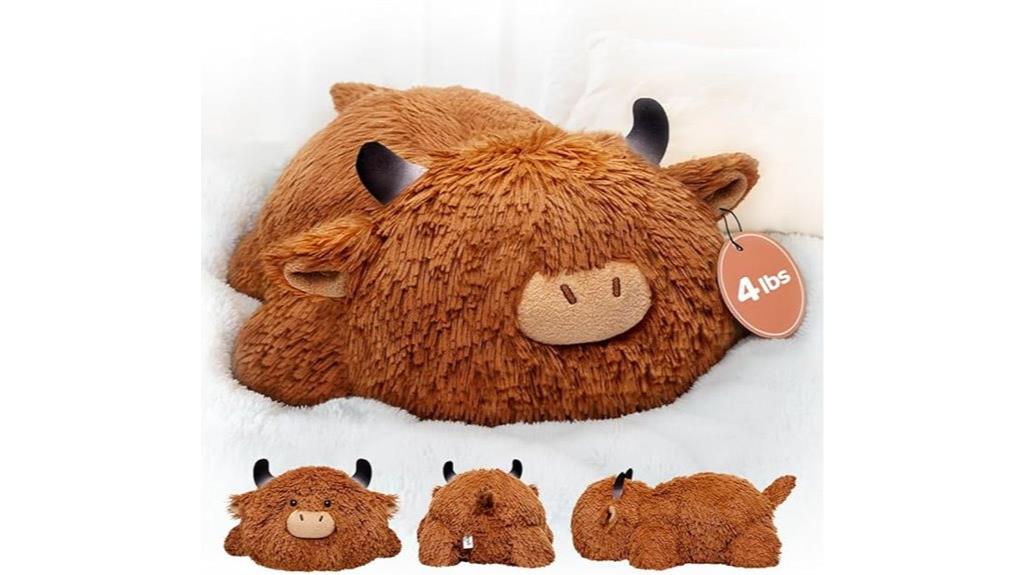 weighted highland cow plush