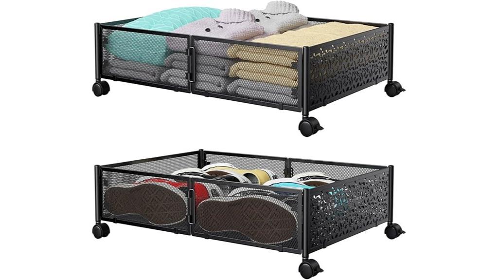 wheeled under bed storage