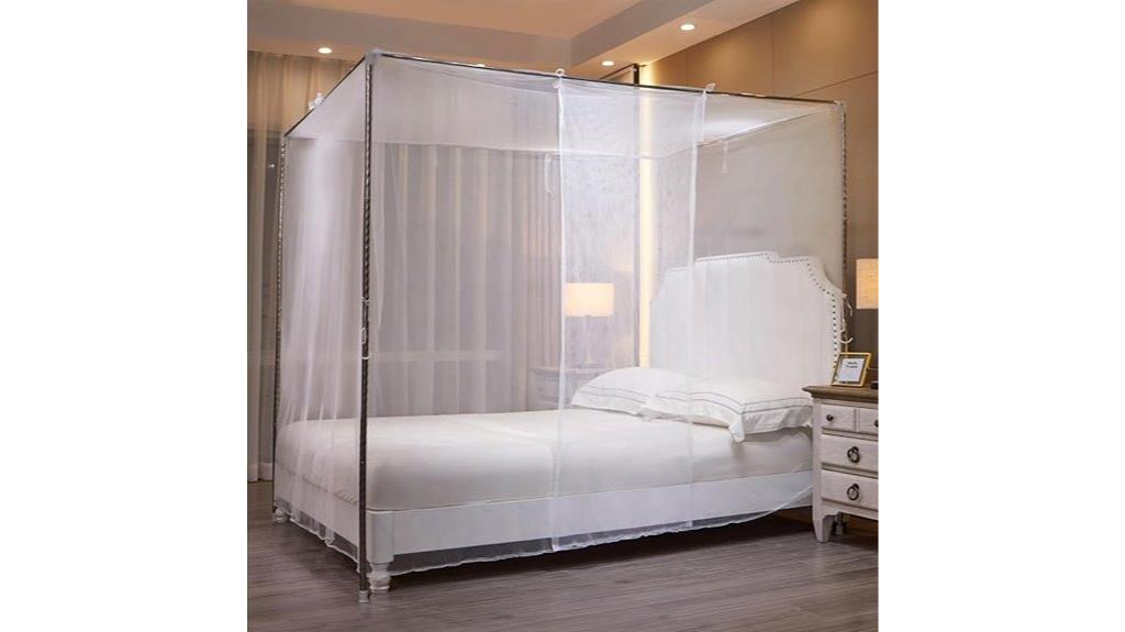 white bed mosquito tent