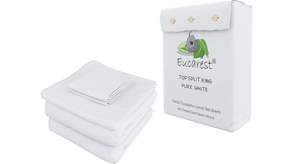 white eucalyptus tencel sheets