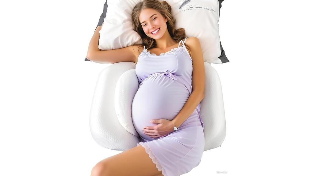 white pregnancy sleeping pillow