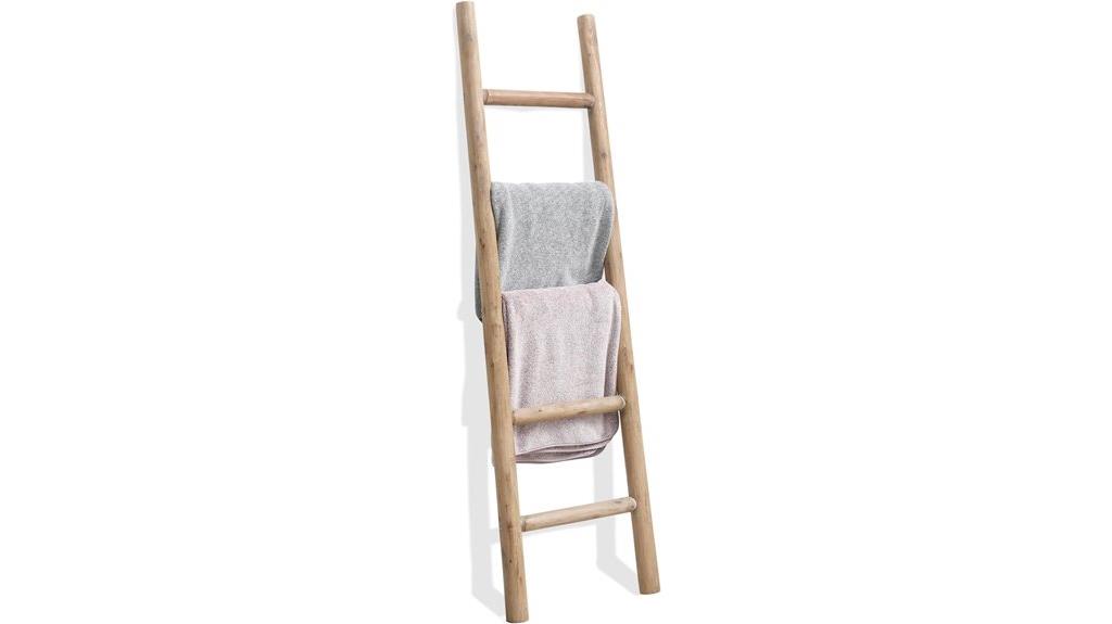 wooden blanket ladder decor