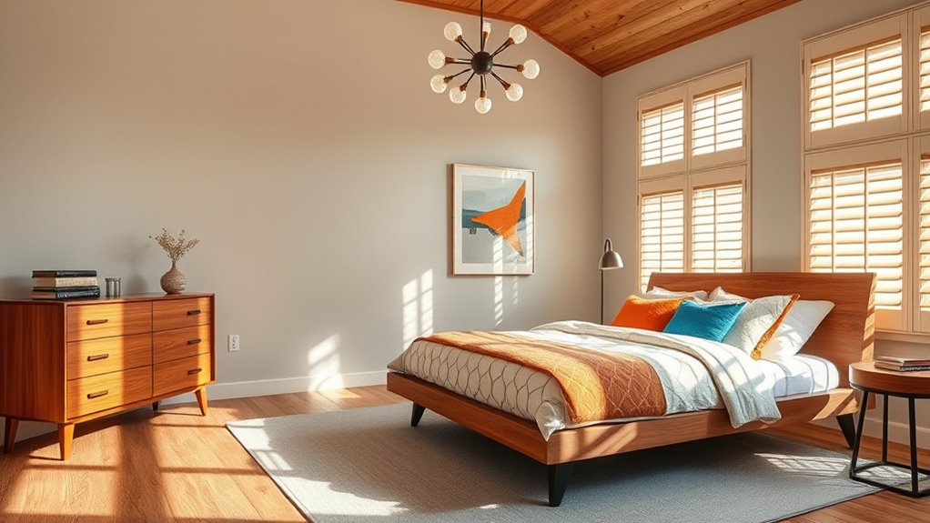 retro modern bedroom design balance