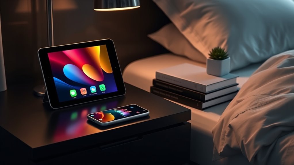 smart bedside display chargers