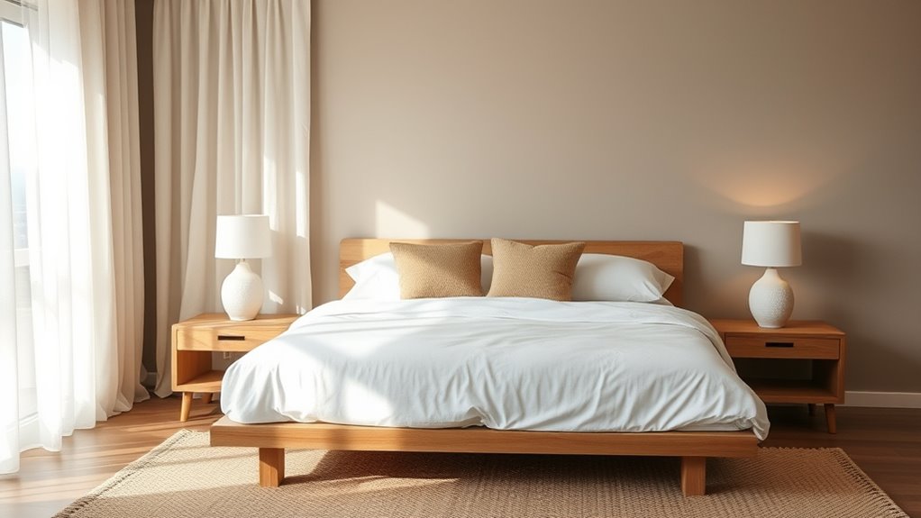 warm minimalist bedroom design