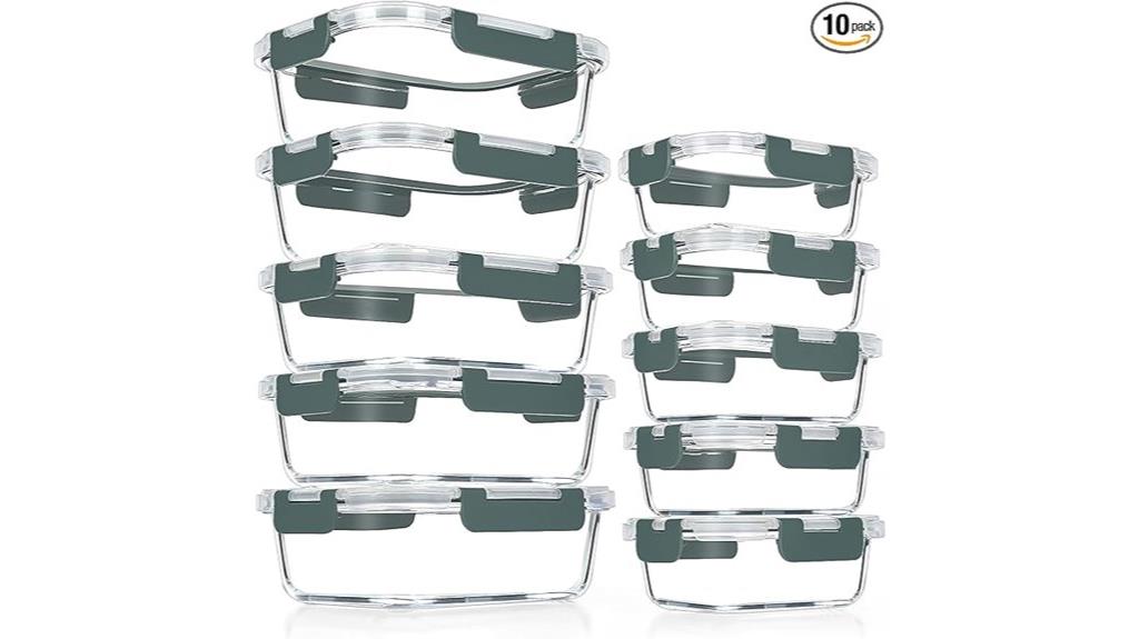 ten glass food storage sets