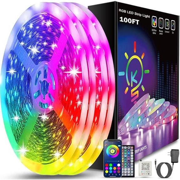 Keepsmile 100ft RGB LED Strip Lights with App Control