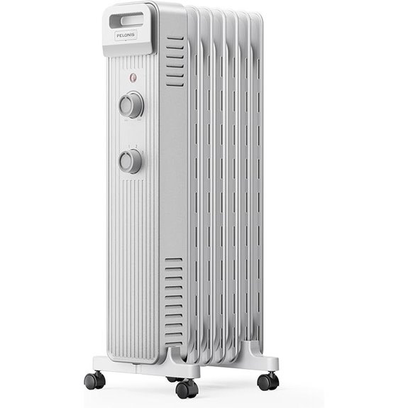Pelonis 1500W Oil Filled Radiator Heater with Thermostat