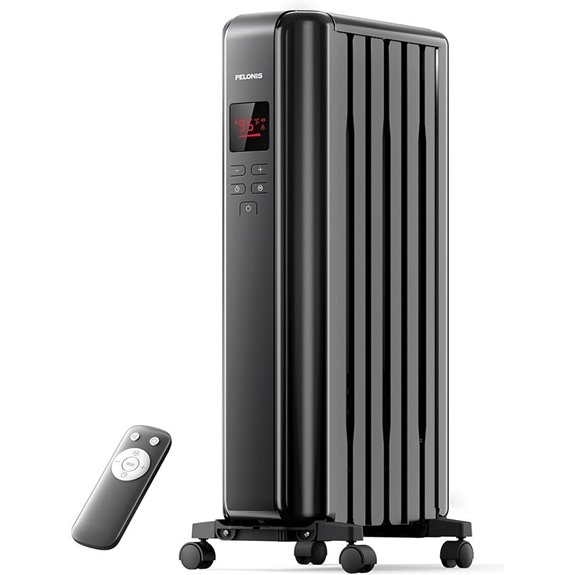 Pelonis 1500W Oil Filled Radiator Heater with Remote