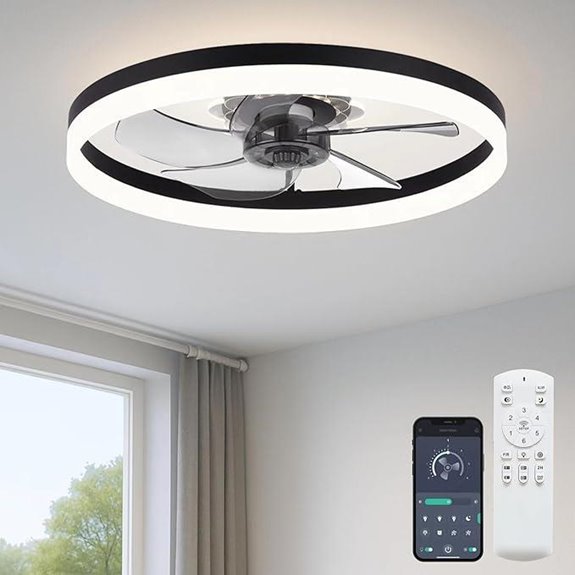 20-Inch Ceiling Fan with Light Remote & App Control