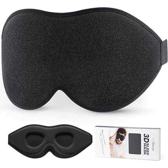 LitBear 3D Contoured Sleep Mask with Adjustable Strap
