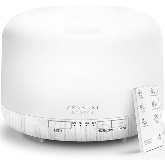 ASAKUKI 500ml Essential Oil Diffuser with Remote