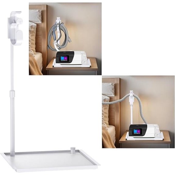 Retractable CPAP Hose Holder with Nightstand Tray